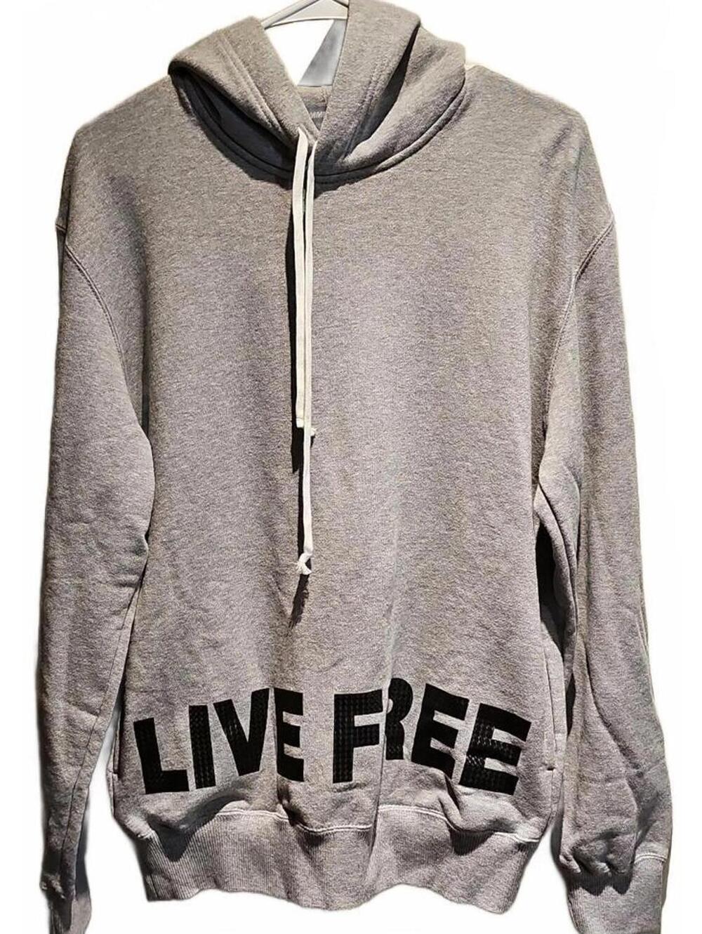 Comme des Garcons Homme Deux Grey Live Free Hoodie size M
